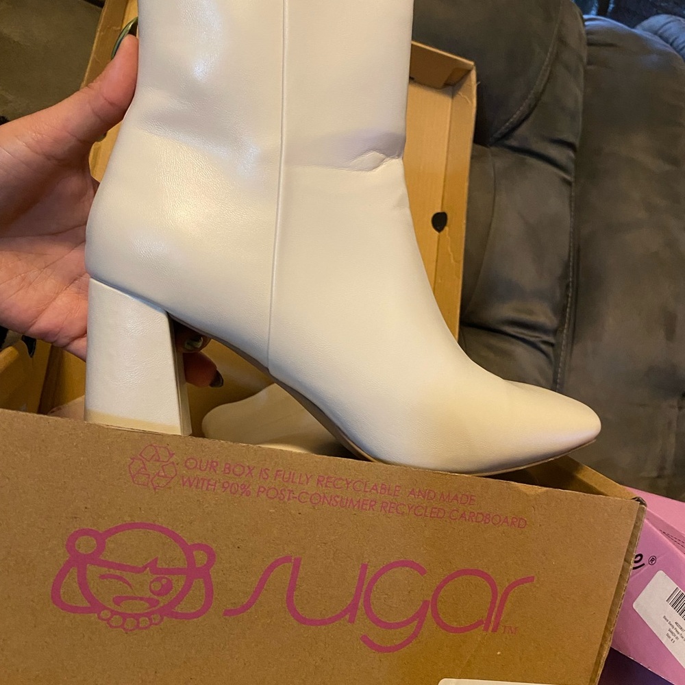 Sugar Women's Cream Ankle Booties View 2